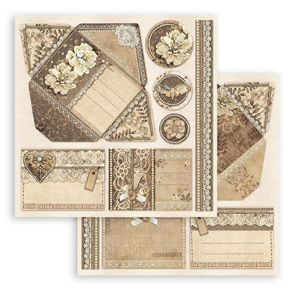 Paper pad 20.3x20.3 cm - 10 sheets - Old Lace