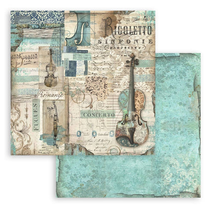 Paper pad 20.3x20.3 cm - 10 sheets - Music