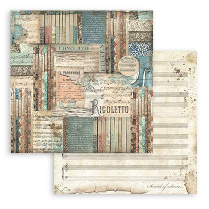 Paper pad 20.3x20.3 cm - 10 sheets - Music
