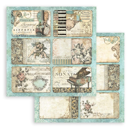 Paper pad 20.3x20.3 cm - 10 sheets - Music