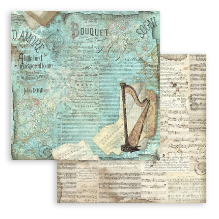 Paper pad 20.3x20.3 cm - 10 sheets - Music