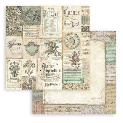 Paper pad 20.3x20.3 cm - 10 sheets - Music