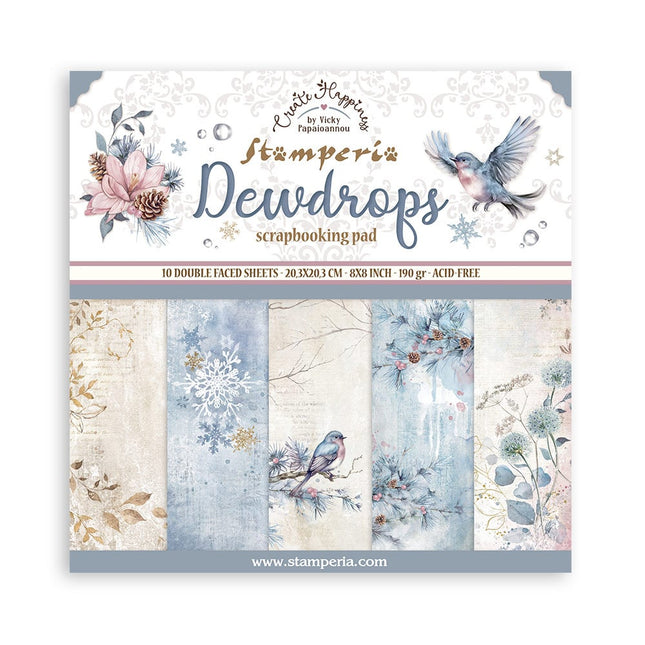 Paper pad 20.3x20.3 cm - 10 sheets - Create Happiness Dewdrops