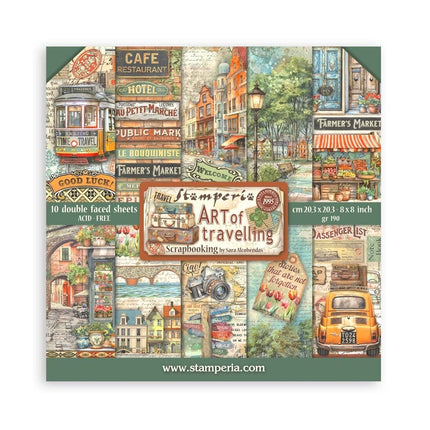 Paper pad 20.3x20.3 cm - 10 sheets - Art of Travelling