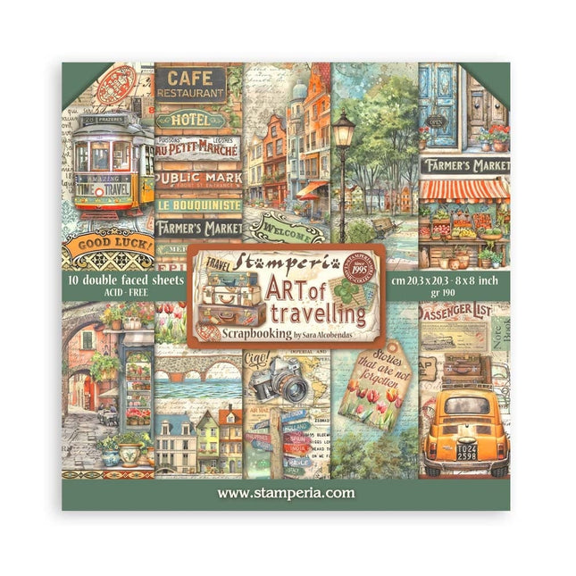 Paper pad 20.3x20.3 cm - 10 sheets - Art of Travelling