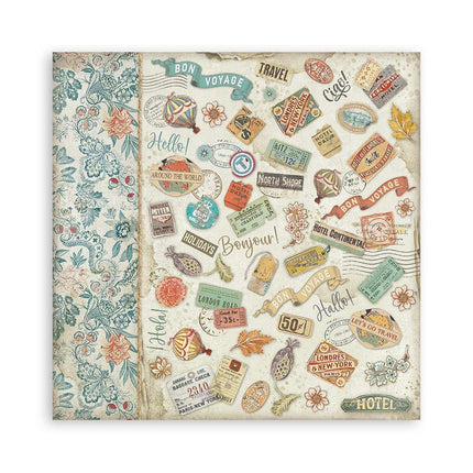 Paper pad 20.3x20.3 cm - 10 sheets - Art of Travelling