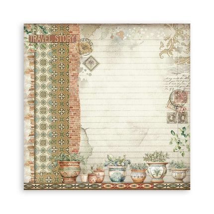 Paper pad 20.3x20.3 cm - 10 sheets - Art of Travelling