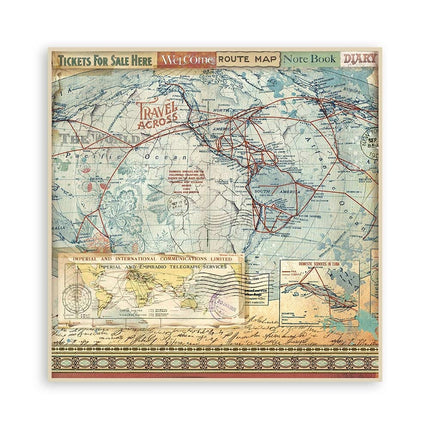 Paper pad 20.3x20.3 cm - 10 sheets - Art of Travelling