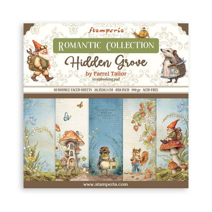 Paper pad 20.3x20.3 cm - 10 sheets - Hidden Grove