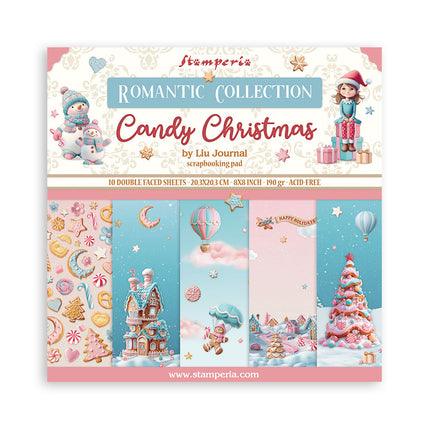 Paper pad 20.3x20.3 cm - 10 sheets - Candy Christmas