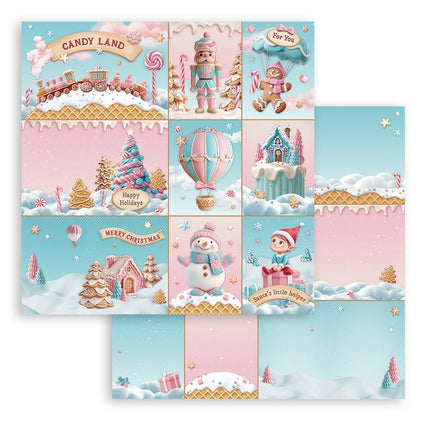 Paper pad 20.3x20.3 cm - 10 sheets - Candy Christmas
