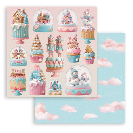 Paper pad 20.3x20.3 cm - 10 sheets - Candy Christmas