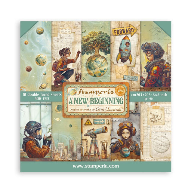Scrapbooking Small Pad 10 sheets cm 20,3X20,3 (8"X8") - A new Beginning  