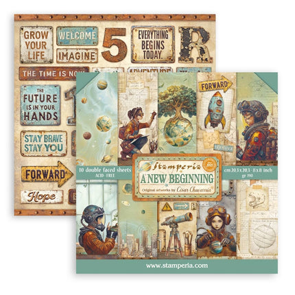 Scrapbooking Small Pad 10 sheets cm 20,3X20,3 (8"X8") - A new Beginning  