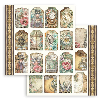 Scrapbooking Printed Pad for Art and Craft 10 sheets cm 20,3X20,3 (8"X8") - Gardens of Time