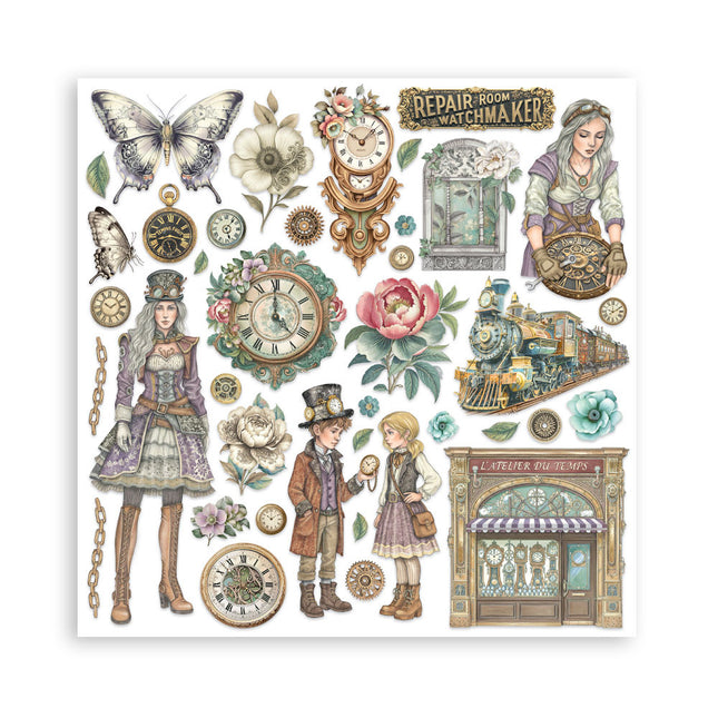 Scrapbooking Printed Pad for Art and Craft 10 sheets cm 20,3X20,3 (8"X8") - Gardens of Time