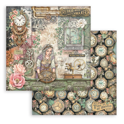 Scrapbooking Printed Pad for Art and Craft 10 sheets cm 20,3X20,3 (8"X8") - Gardens of Time