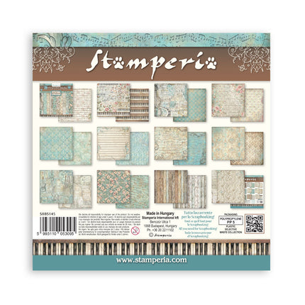 Scrapbooking Printed Pad for Art and Craft 10 sheets cm 20,3X20,3 (8"X8") Backgrounds Symphony
