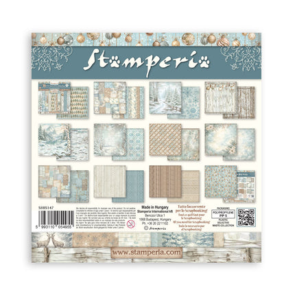 Scrapbooking Printed Pad for Art and Craft 10 sheets cm 20,3X20,3 (8"X8") Backgrounds - White Christmas