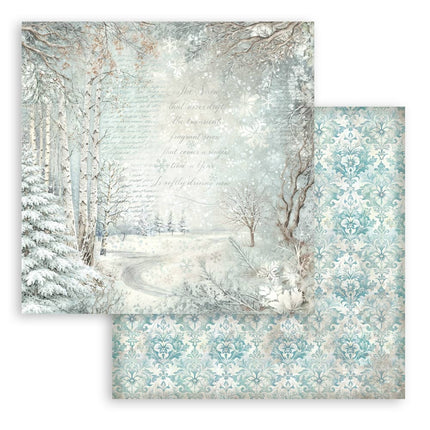 Scrapbooking Printed Pad for Art and Craft 10 sheets cm 20,3X20,3 (8"X8") Backgrounds - White Christmas