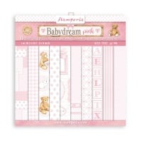 Scrapbooking Small Pad 10 sheets cm 20,3X20,3 (8"X8") Backgrounds Selection - BabyDream Pink
