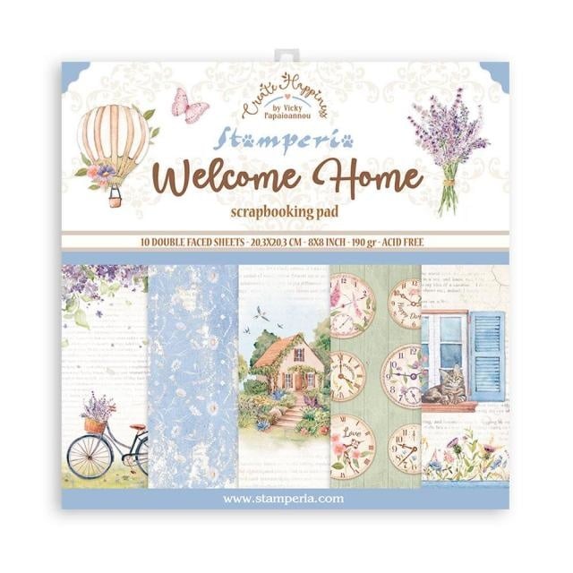 Scrapbooking Small Pad 10 sheets cm 20,3X20,3 (8"X8") - Create Happiness Welcome Home