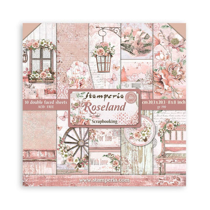 Scrapbooking Small Pad 10 sheets cm 20,3X20,3 (8"X8") - Roseland