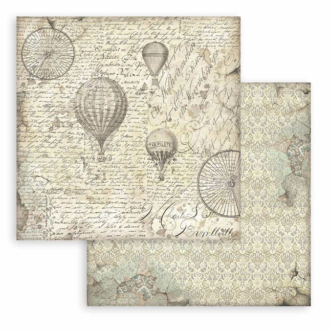 Scrapbooking Small Pad 10 sheets cm 20,3X20,3 (8"X8") Backgrounds Selection - Voyages Fantastiques
