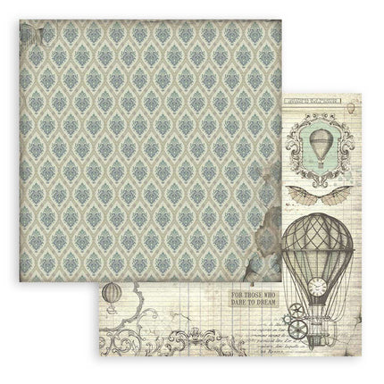 Scrapbooking Small Pad 10 sheets cm 20,3X20,3 (8"X8") Backgrounds Selection - Voyages Fantastiques