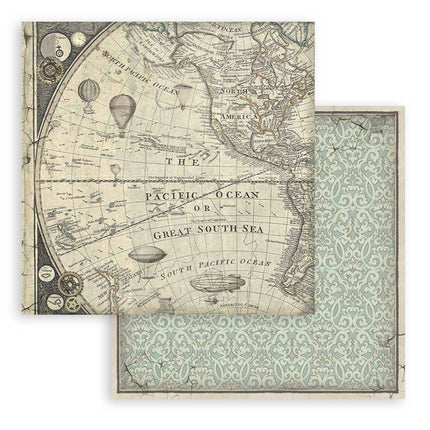 Scrapbooking Small Pad 10 sheets cm 20,3X20,3 (8"X8") Backgrounds Selection - Voyages Fantastiques