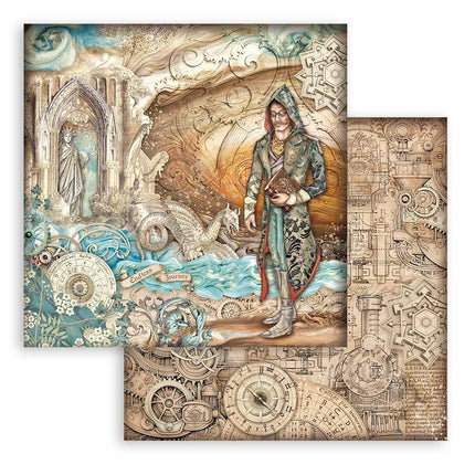 Scrapbooking Small Pad 10 sheets cm 20,3X20,3 (8"X8") - Sir Vagabond in Fantasy World