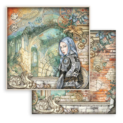 Scrapbooking Small Pad 10 sheets cm 20,3X20,3 (8"X8") - Sir Vagabond in Fantasy World