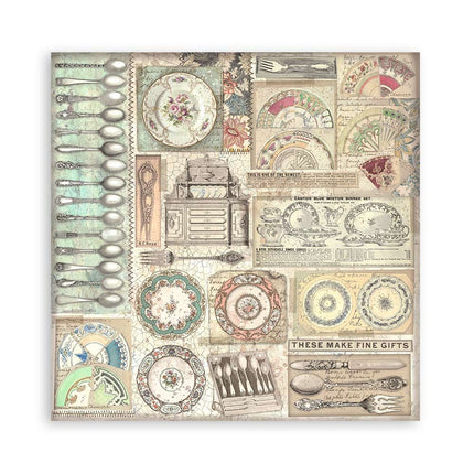 Paper pad 20.3x20.3 cm - 22 sheets - Single Face Brocante Antiques