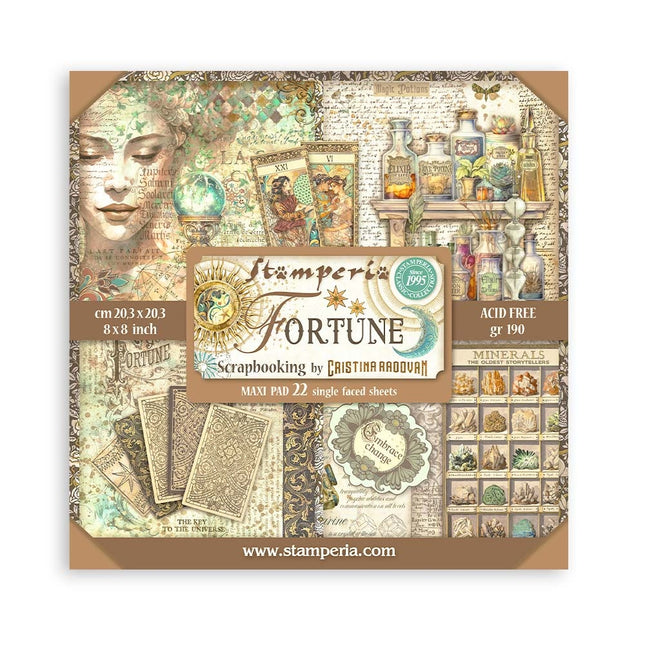 Paper pad 20.3x20.3 cm - 22 sheets - Single Face Fortune