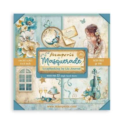 Paper pad 20.3x20.3 cm - 22 sheets - Single Face Masquerade