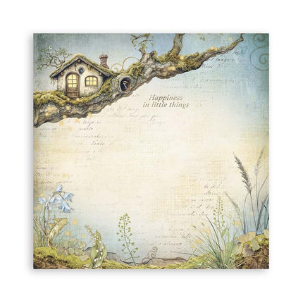 Paper pad 20.3x20.3 cm - 22 sheets - Single-sided Hidden Grove