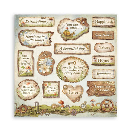 Paper pad 20.3x20.3 cm - 22 sheets - Single-sided Hidden Grove