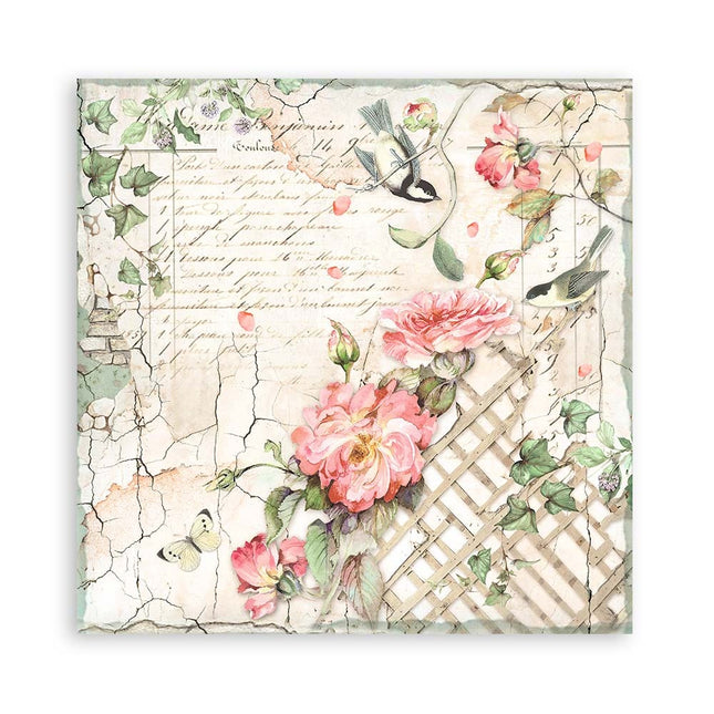 Paper pad 20.3x20.3 cm - 22 sheets - Single-sided House of Roses
