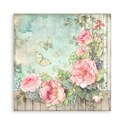 Paper pad 20.3x20.3 cm - 22 sheets - Single-sided House of Roses