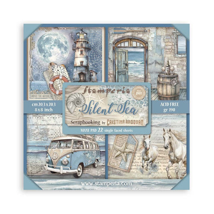Paper Pad 20.3x20.3 cm - 22 sheets - Single Face Silent Sea