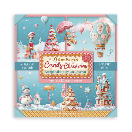 Paper pad 20.3x20.3 cm - 22 sheets - Single Face Candy Christmas