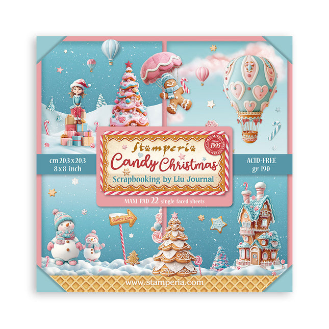 Paper pad 20.3x20.3 cm - 22 sheets - Single Face Candy Christmas
