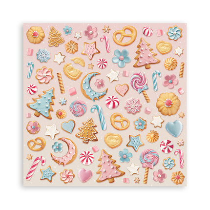 Paper pad 20.3x20.3 cm - 22 sheets - Single Face Candy Christmas