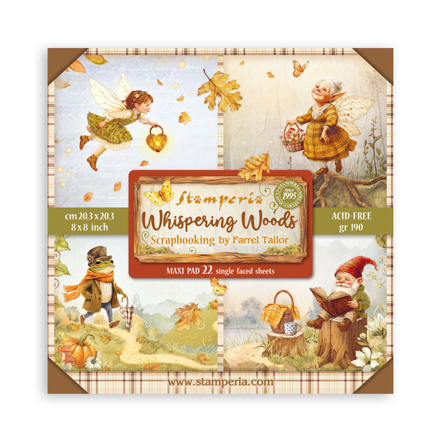 Paper pad 20.3x20.3 cm - 22 sheets - Single Face Whispering woods