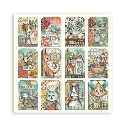 Paper Pad 20.3x20.3 cm - 22 Sheets - Single Face Furry Friends  