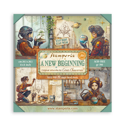 Scrapbooking Pad 22 sheets cm 20,3X20,3 (8"X8") Single Face A new Beginning   