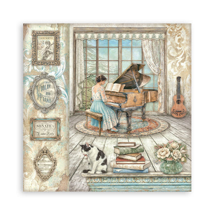 Scrapbooking Printed Pad for Art and Craft 22 sheets cm 20,3X20,3 (8"X8") Single Face Symphony