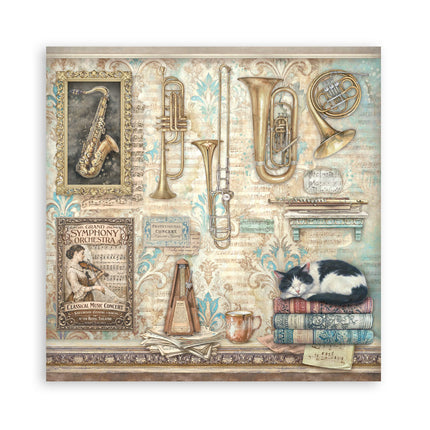 Scrapbooking Printed Pad for Art and Craft 22 sheets cm 20,3X20,3 (8"X8") Single Face Symphony