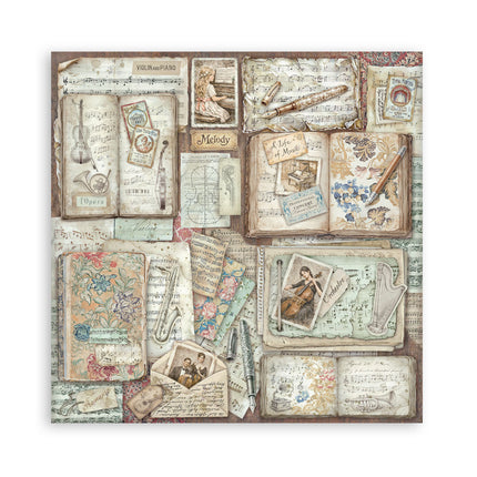 Scrapbooking Printed Pad for Art and Craft 22 sheets cm 20,3X20,3 (8"X8") Single Face Symphony