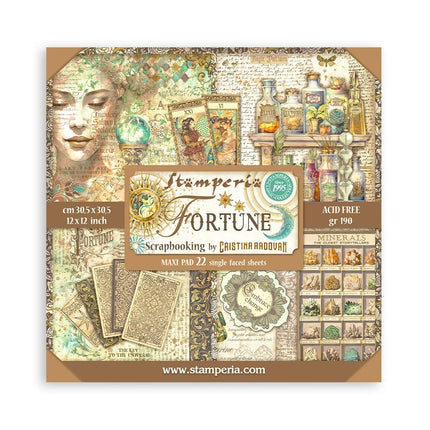 Paper pad 30.5x30.5 cm - 22 sheets - Single-sided - Fortune
